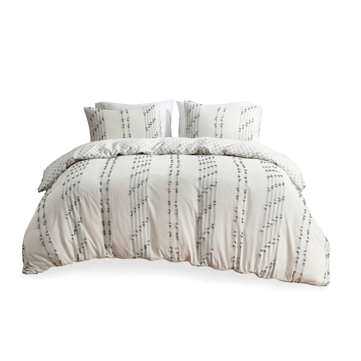 Full/Queen 3 Piece Cotton Jacquard Duvet Cover Set