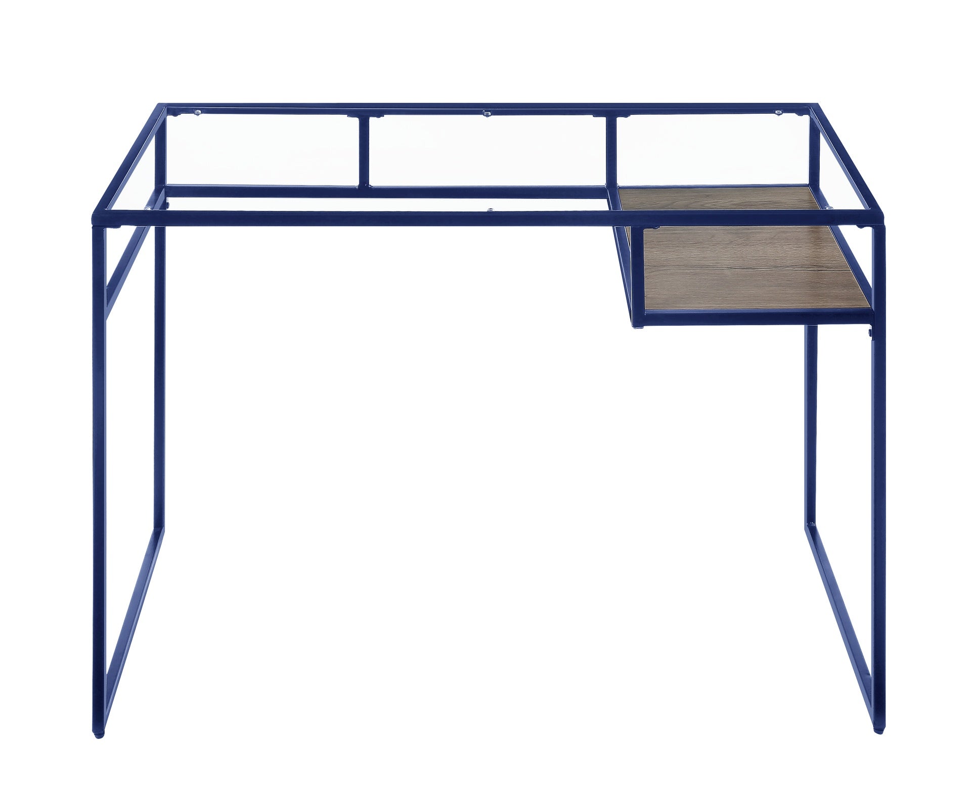 Yasin Glass Top & Blue Finish Writing Desk