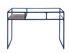 Yasin Glass Top & Blue Finish Writing Desk
