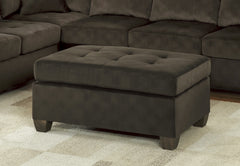 1pc Ottoman Tufted Detail Chocolate Microfiber Upholstered Modern Living Room Furniture