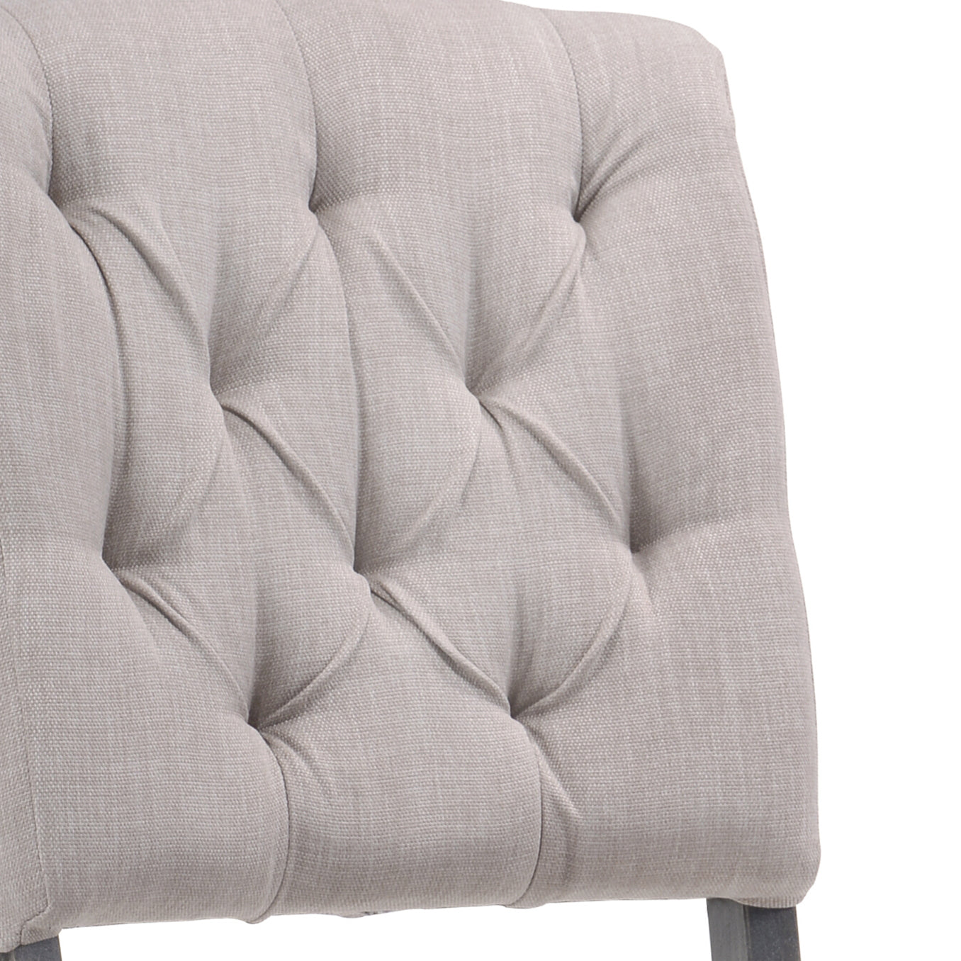 Beige and Weathered Grey Oak Tufted Back Side Chairs (Set of 2)