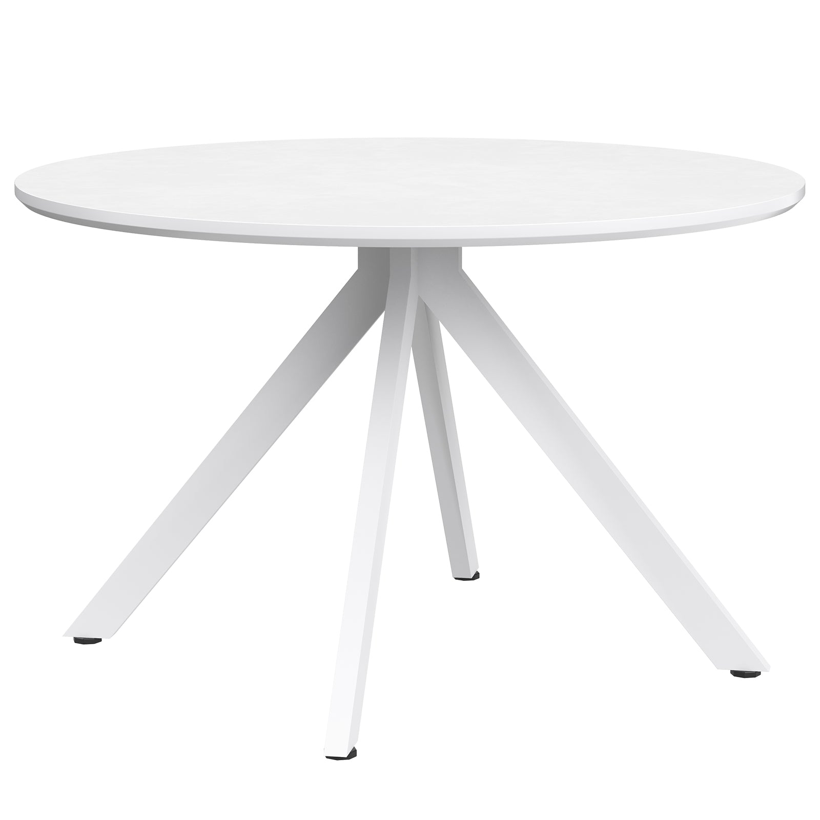 47.2" Solid Wood Round Dining Kitchen Table for 4-6 People with Intersecting Pedestal Base