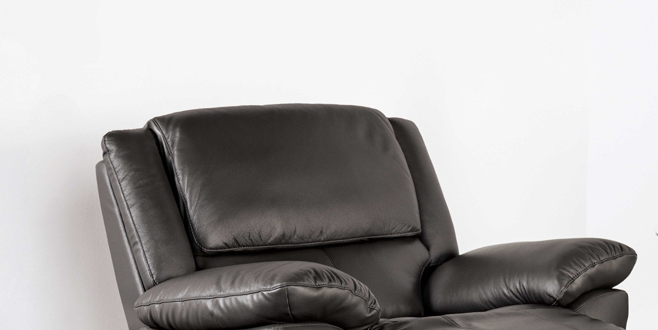 Black Finish Transitional Manual Recliner Chair Pillow Arms Welt Trim Primary Living Room
