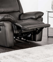 Black Finish Transitional Manual Recliner Chair Pillow Arms Welt Trim Primary Living Room