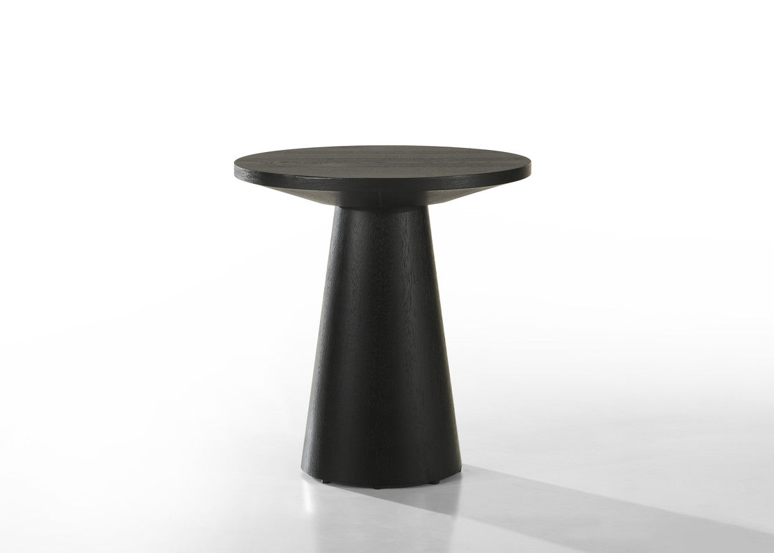 Jacopo Ebony Black 20"W Round Console Table with Pedestal Base