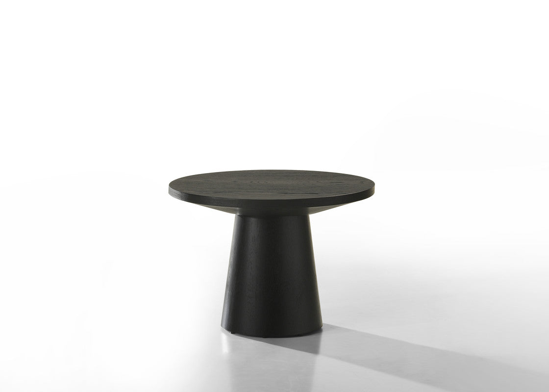 Jacopo Ebony Black 22"W Round End Table with Pedestal Base