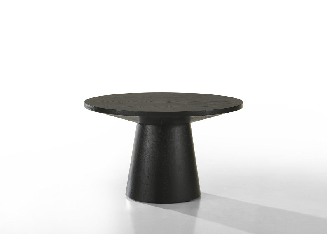 Jacopo Ebony Black 29"W Round Coffee Table with Pedestal Base