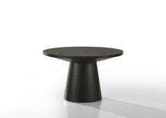 Jacopo Ebony Black 29"W Round Coffee Table with Pedestal Base