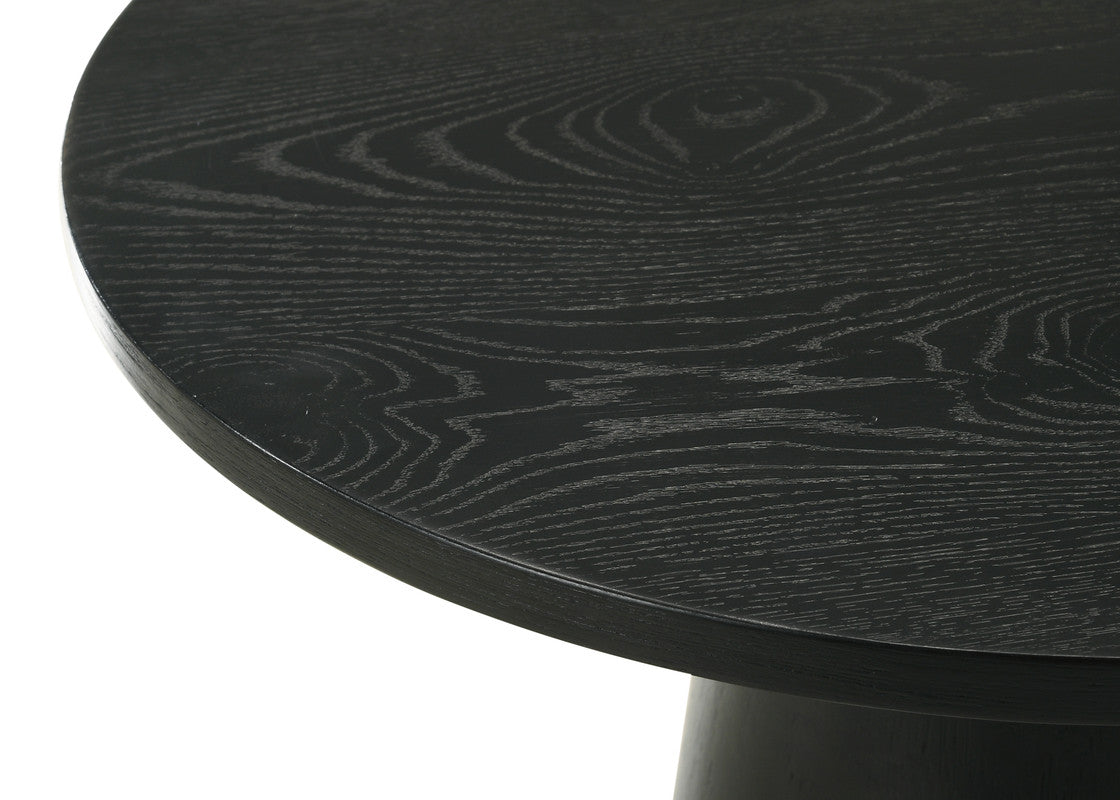 Jacopo Ebony Black 29"W Round Coffee Table with Pedestal Base