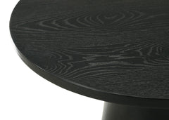 Jacopo Ebony Black 29"W Round Coffee Table with Pedestal Base