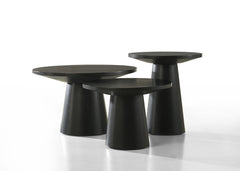 Jacopo Ebony Black 3-Piece Coffee, End, & Console Table Set with Pedestal Base