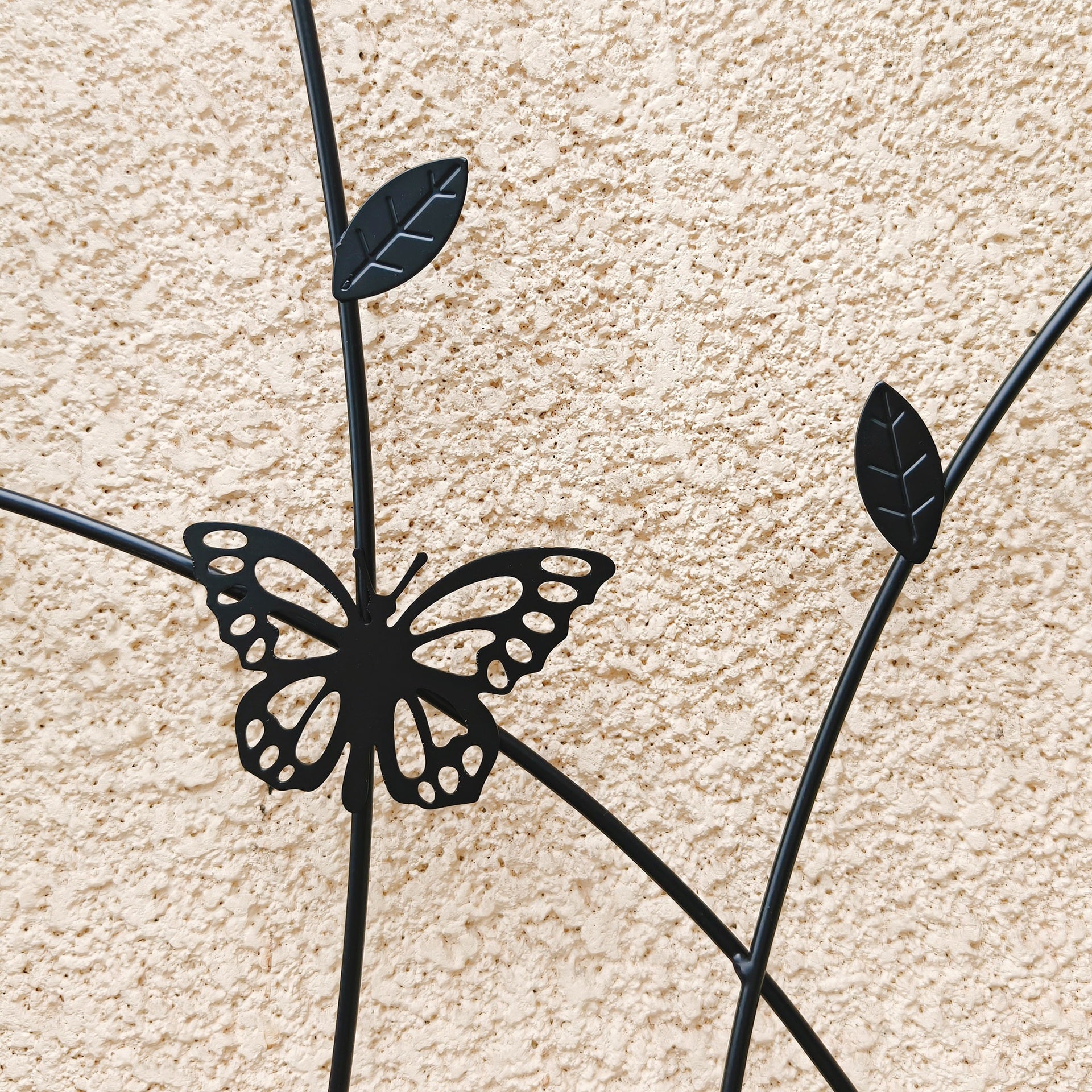 4 Pack Metal Garden Trellis 86.7" x 19.7" Rustproof Trellis for Climbing Plants Outdoor Flower Support Butterfly Deco Black