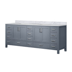 Dark Grey Double Bath Vanity 84 in. W x 22 in. D, with Carrara Marble Top