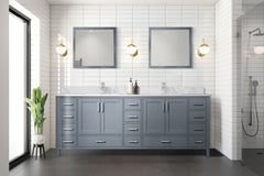 Dark Grey Double Bath Vanity 84 in. W x 22 in. D, with Carrara Marble Top
