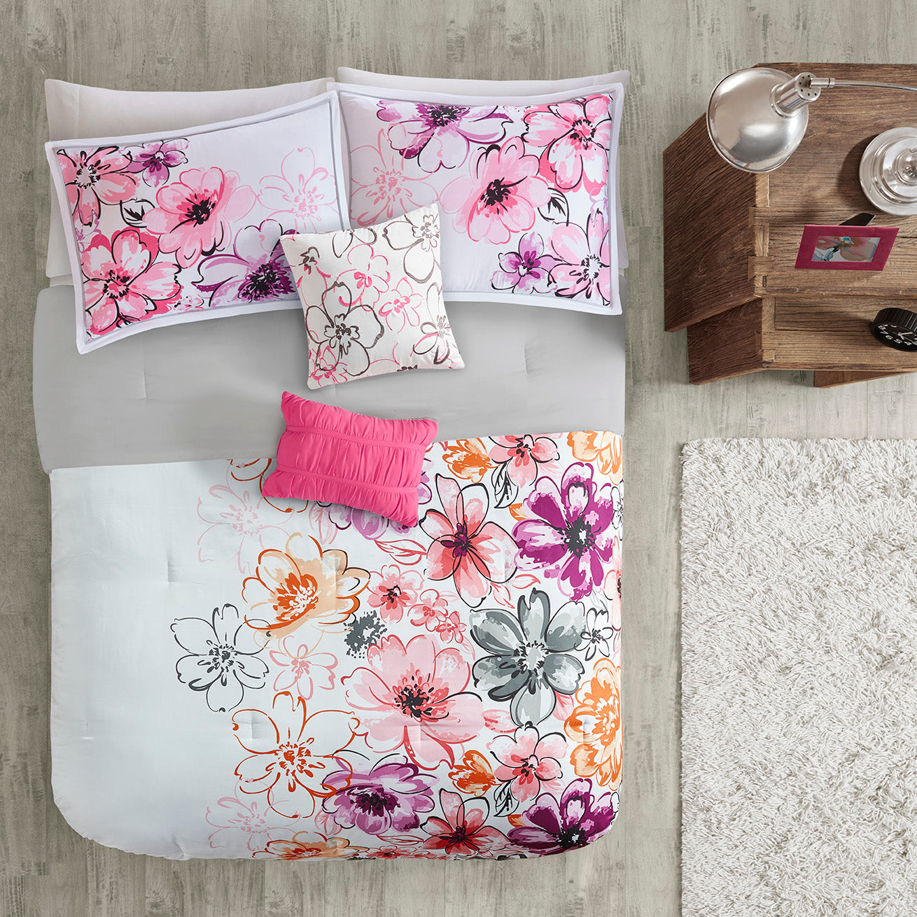 Twin/Twin XL Floral Comforter Set
