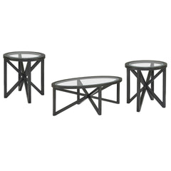 Modern simple glass coffee table, tempered glass coffee table solid wood base round transparent glass top modern living room terrace study coffee table