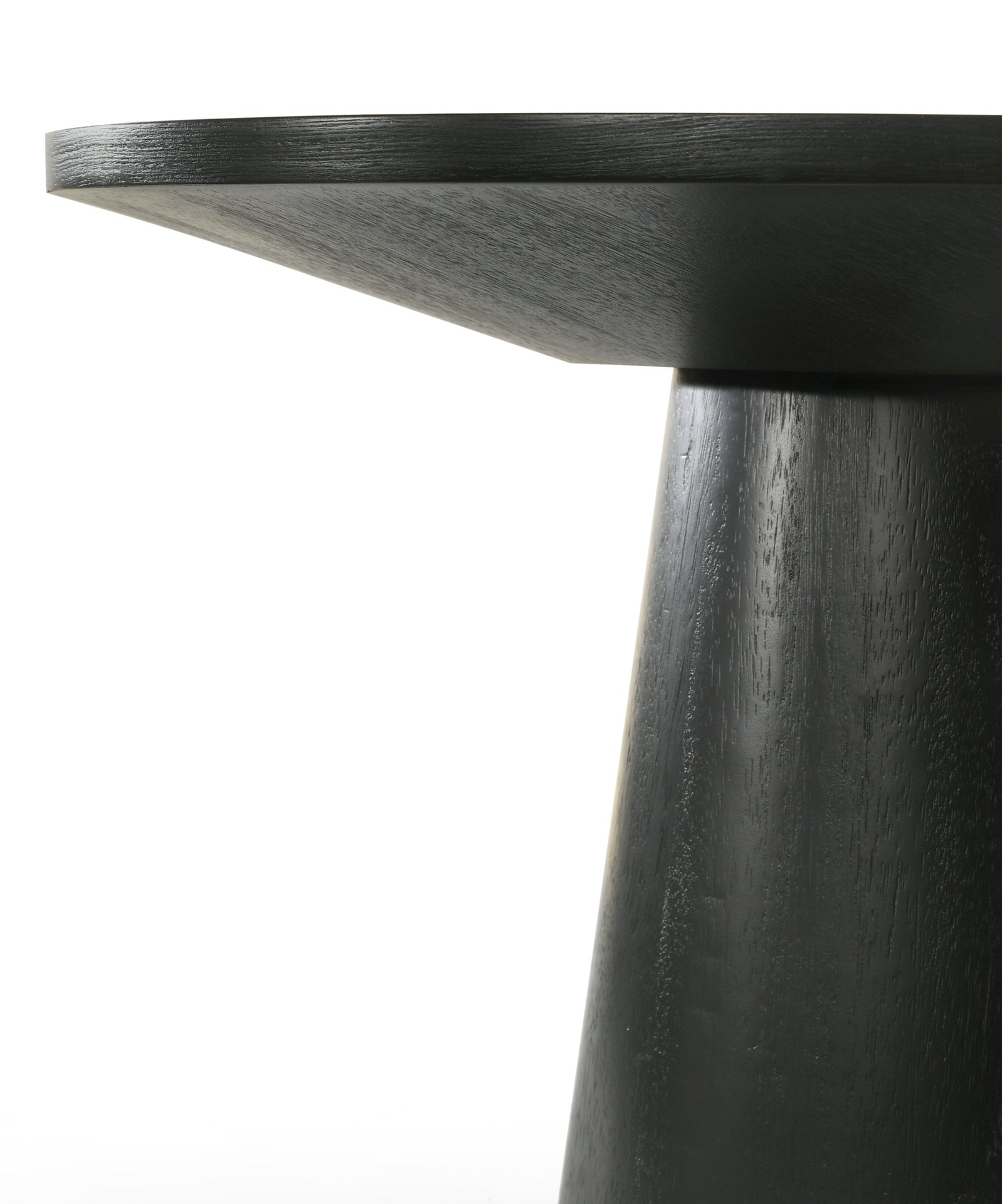 Jasper Ebony Black 29"W Round Coffee Table with Pedestal Base