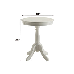 Alger White Finish Accent Table
