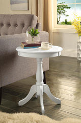 Alger White Finish Accent Table