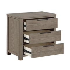 Contemporary Light Gray Finish Nightstand of 3-Drawers Dovetail Bedroom Furniture 1pc Bedside Table