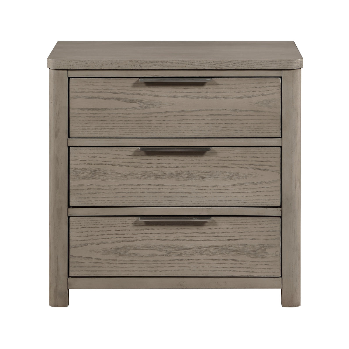 Contemporary Light Gray Finish Nightstand of 3-Drawers Dovetail Bedroom Furniture 1pc Bedside Table
