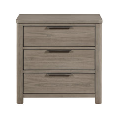 Contemporary Light Gray Finish Nightstand of 3-Drawers Dovetail Bedroom Furniture 1pc Bedside Table