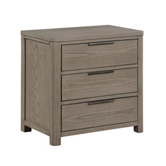 Contemporary Light Gray Finish Nightstand of 3-Drawers Dovetail Bedroom Furniture 1pc Bedside Table