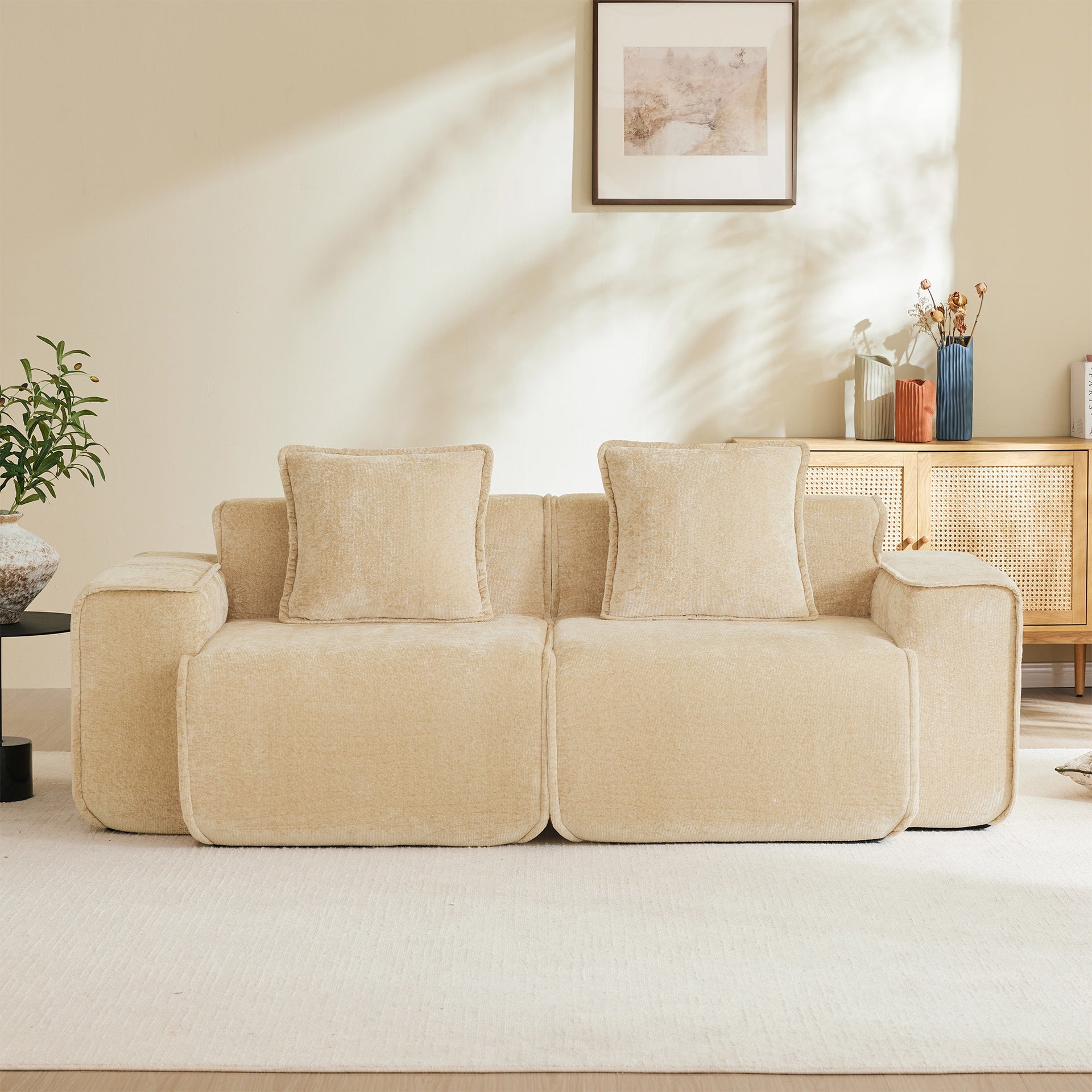 Harrison LSF&RSF Sofa Velvet-Light Camel
