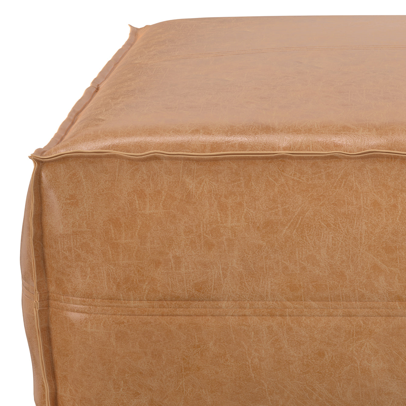 Brody - Extra Large Coffee Table Pouf - Distressed Brown