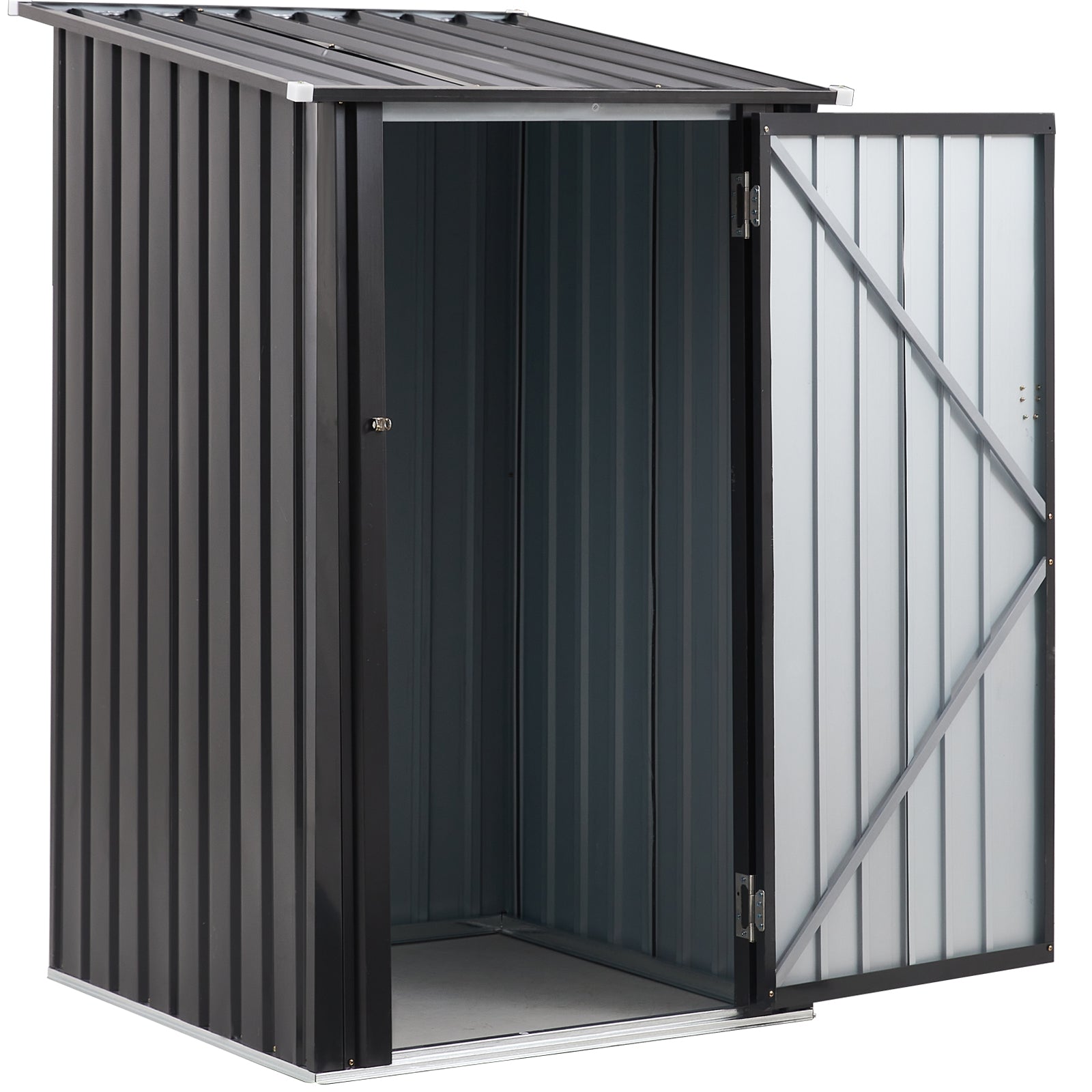 Outdoor Storage Shed, 3 x 3 FT Metal Steel Garden Shed with Single Lockable Door, Small Shed Outdoor Steel Utility Tool Shed for Backyard Patio Garden Lawn
