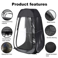 Portable Pop Up Sports Tent, Ideal Shelter for Outdoor Sports Events, Fishing and Camping, Protection from Cold Wind and Rain, Black