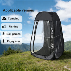 Portable Pop Up Sports Tent, Ideal Shelter for Outdoor Sports Events, Fishing and Camping, Protection from Cold Wind and Rain, Black