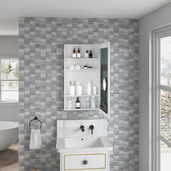 20'' W x 36'' H Surface Frameless Mirror Medicine Cabinet, Beveled Mirror Edges Bathroom Medicine Cabinet, Right opening door