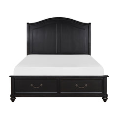 Charcoal Brown Finish Traditional Bedroom Furniture 1pc Queen Platform Bed with Storage Drawers Classic Design