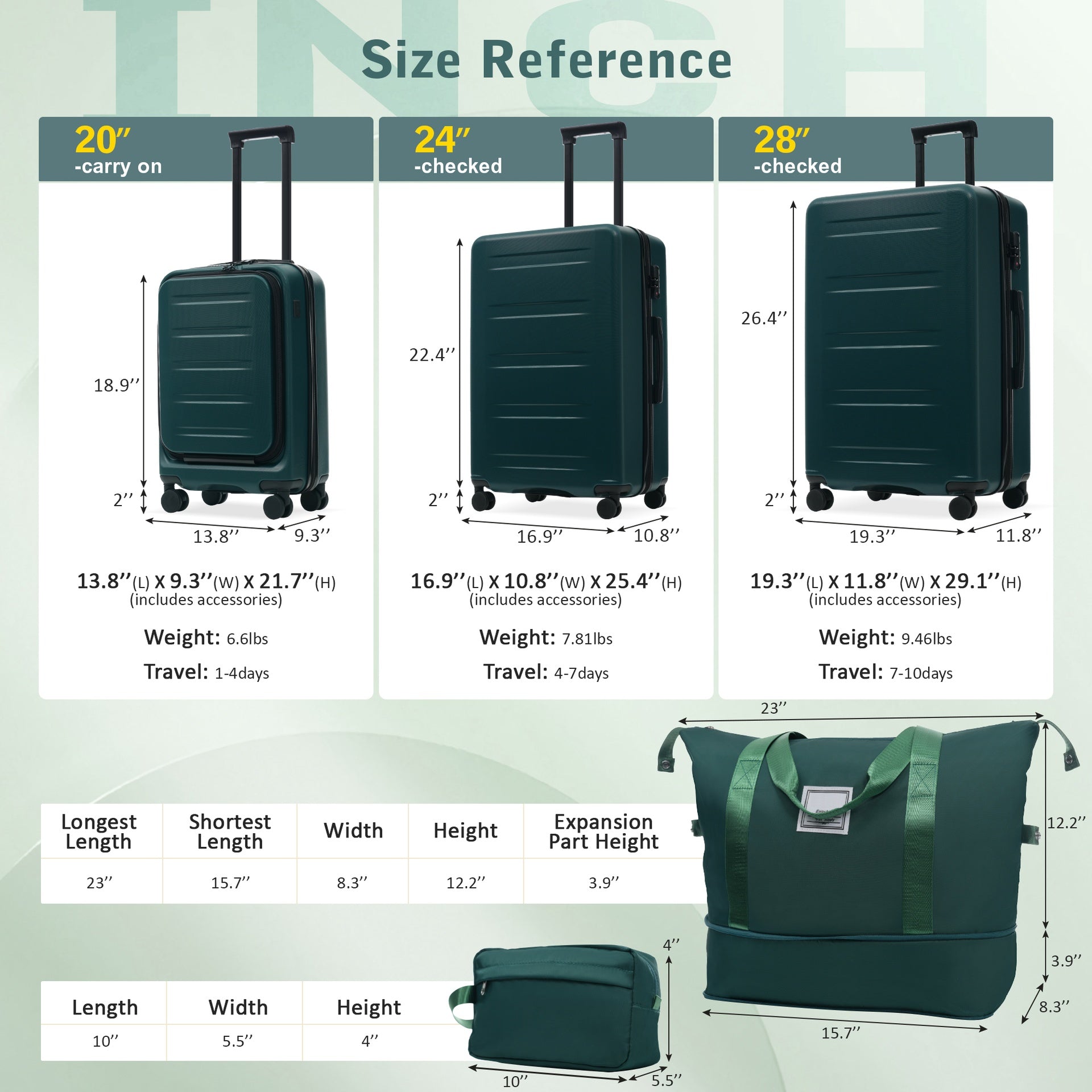 Luggage Sets 5 Piece with Front Opening, Hardside Expandable Carry On Suitcase Set with Double Spinner Wheel, Lightweight Travel Luggage with USB Port,TSA Locks(20"24"28")