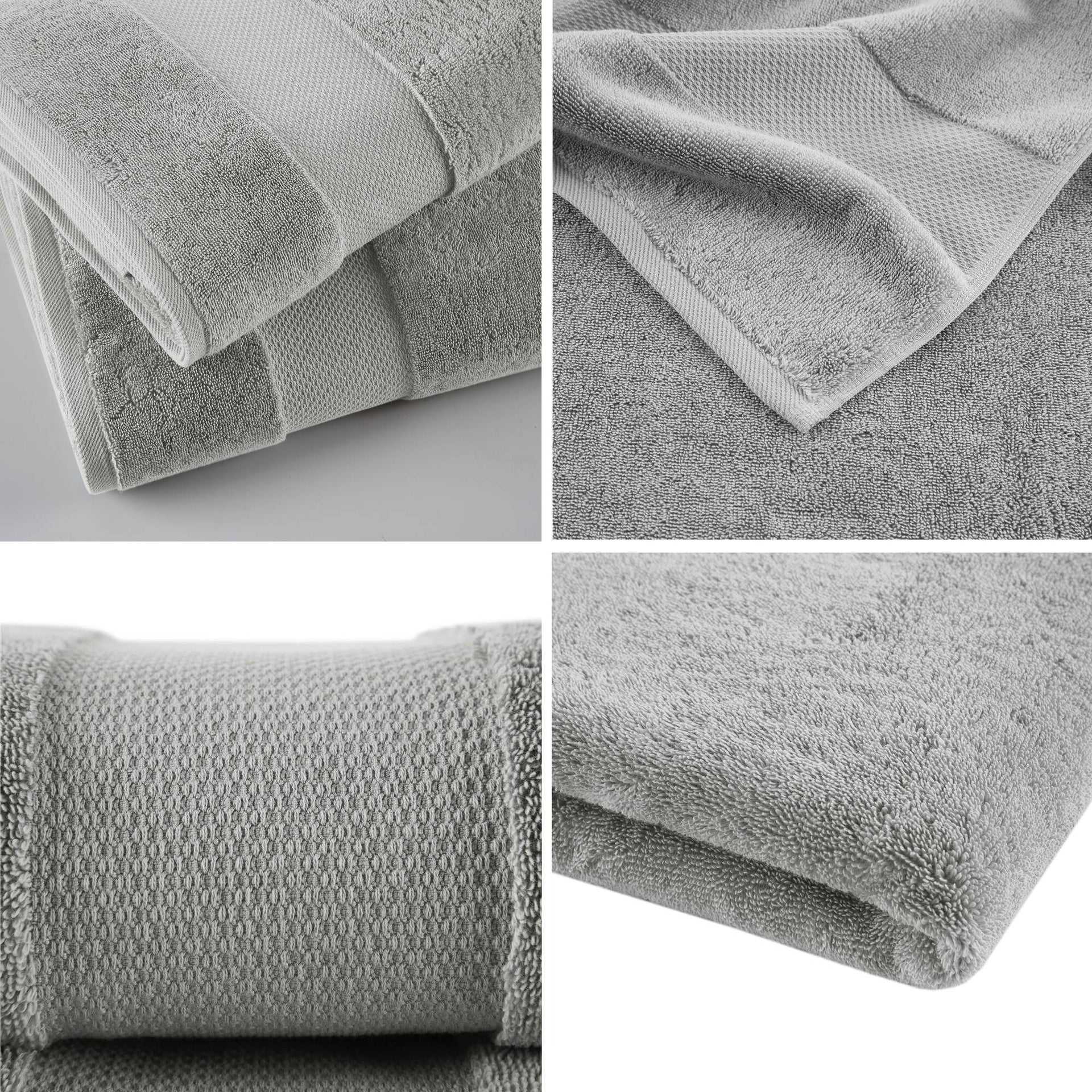 2 PCS 35x70" - 2PK 100% Cotton Bath Sheet Set Grey