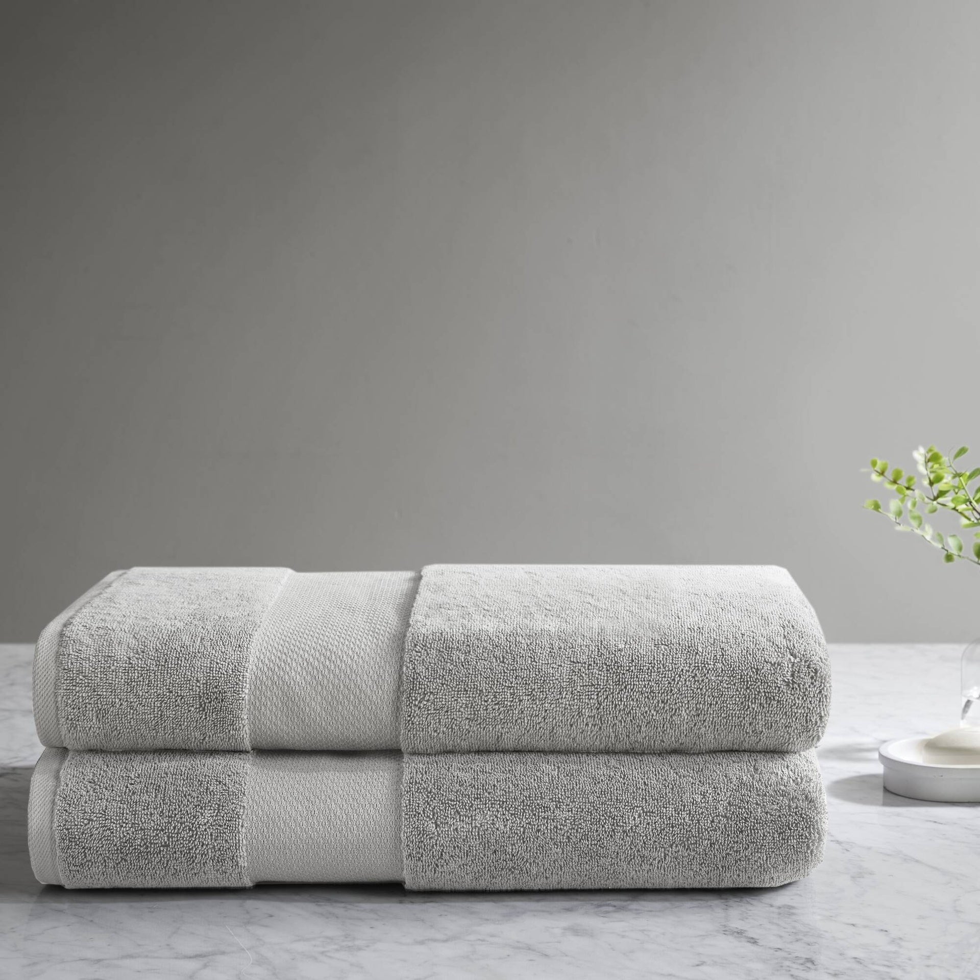 2 PCS 35x70" - 2PK 100% Cotton Bath Sheet Set Grey