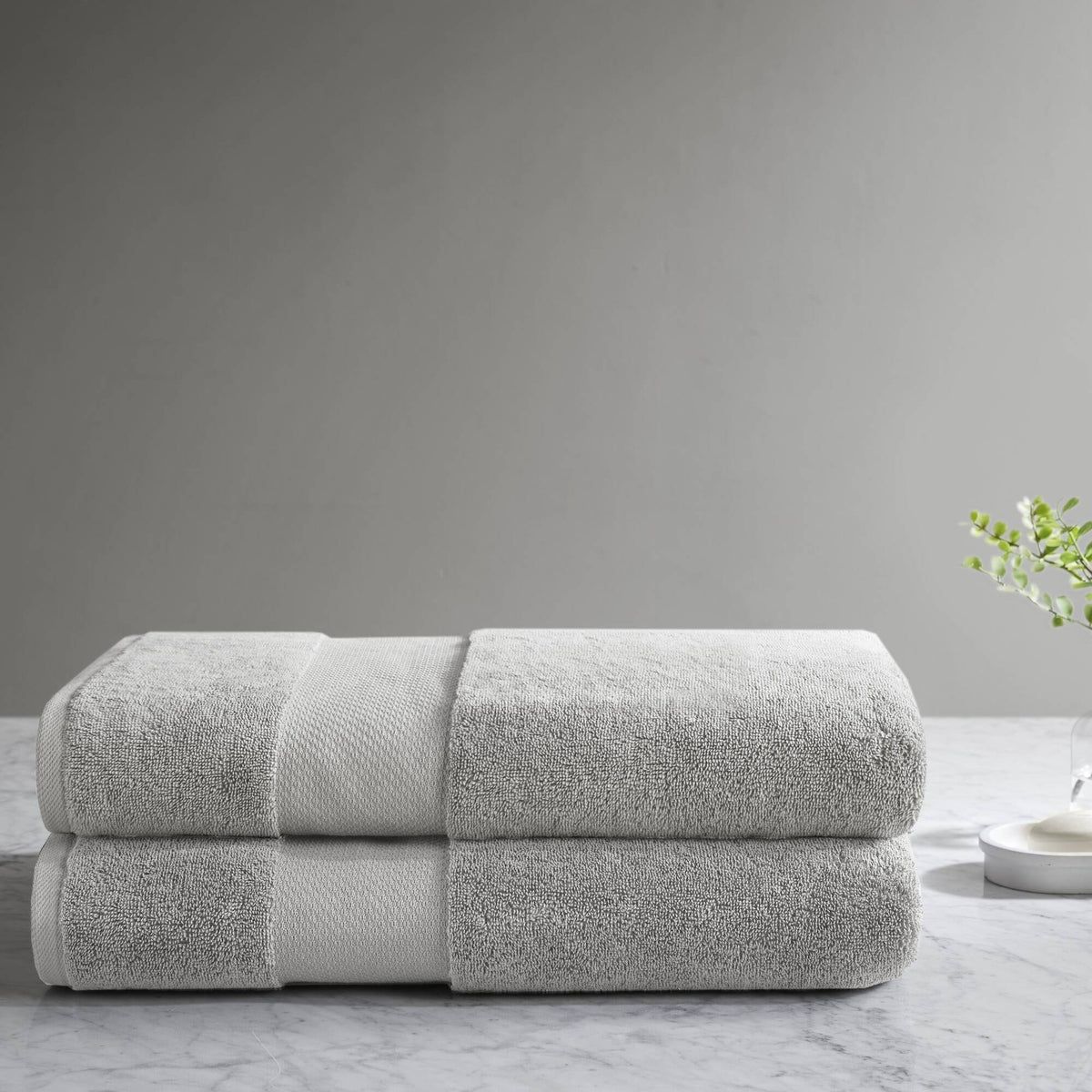 2 PCS 35x70" - 2PK 100% Cotton Bath Sheet Set Grey