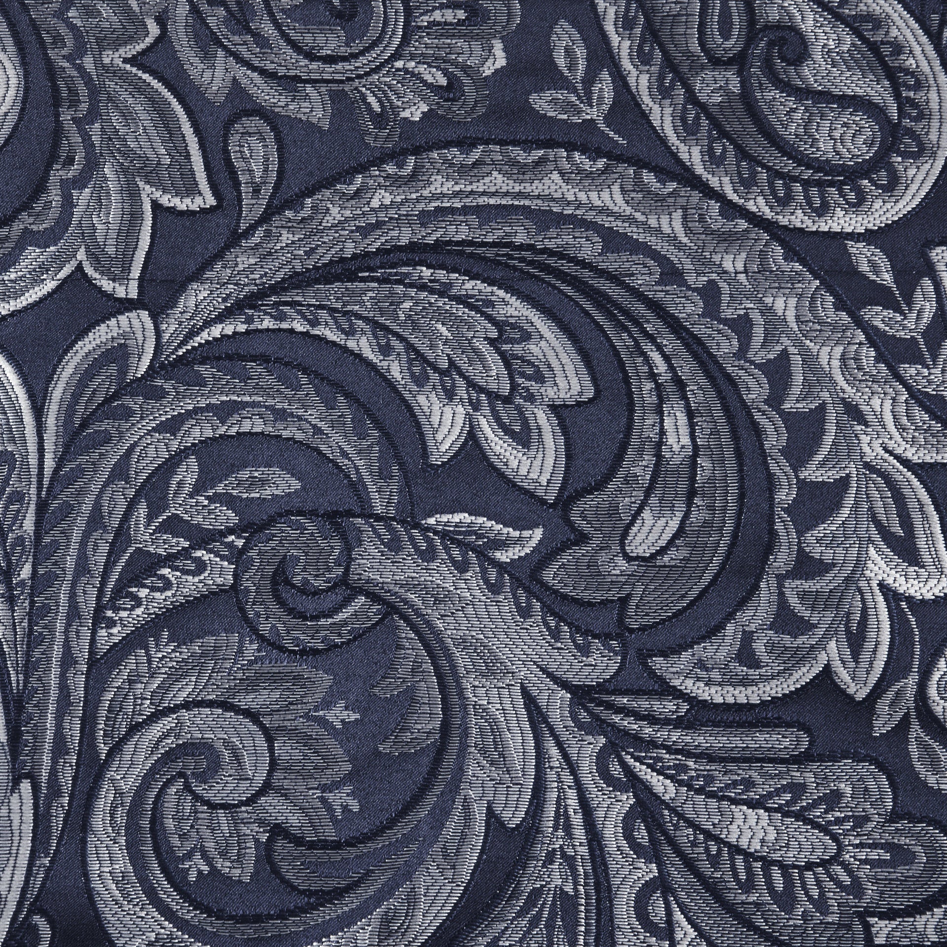 Jacquard Window Rod Pocket Valance With Beads Navy 50x18"