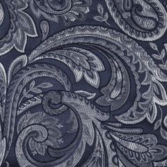 Jacquard Window Rod Pocket Valance With Beads Navy 50x18"