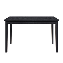 5pc Dining Set Black Finish Dining Table and 4x Gray Velvet Side Chairs Casual Style Wooden Furniture Dining Room Furniture