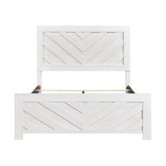 Contemporary White Finish Queen Size Panel Bed Wooden Bedroom Furniture 1pc, Bed in a Box