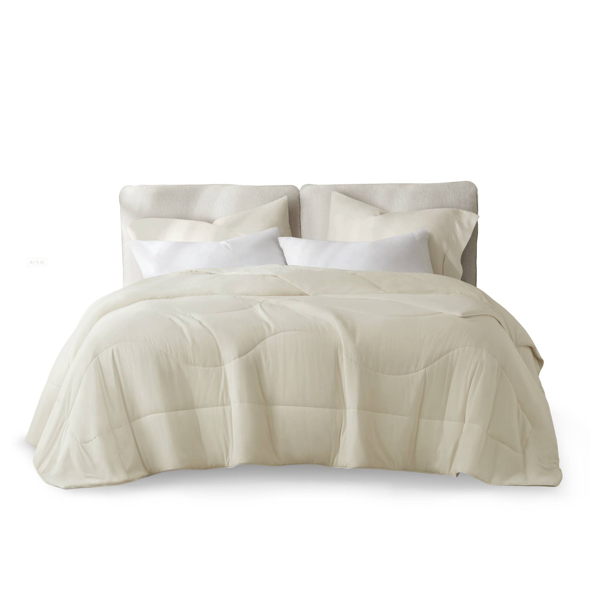 1-Piece Full/Queen Reversible Tencel Comforter Blanket,Ivory