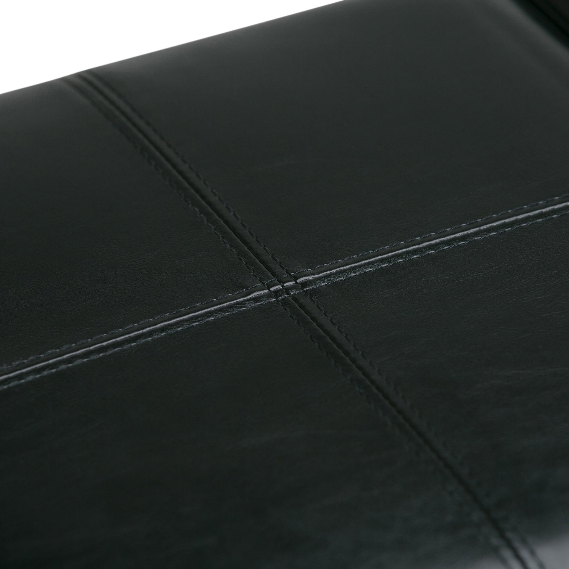 Avalon 42 inch Wide Storage Ottoman in Midnight Black Vegan Leather