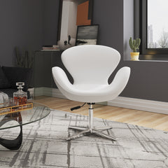 Swivel Lounge Chair in White