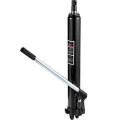 Hydraulic Long Ram Jack, 3 Tons/6600 lbs Capacity, with Single Piston Pump and Clevis Base, Manual Cherry Picker w/Handle, for Garage/Shop Cranes, Engine Lift Hoist, Black