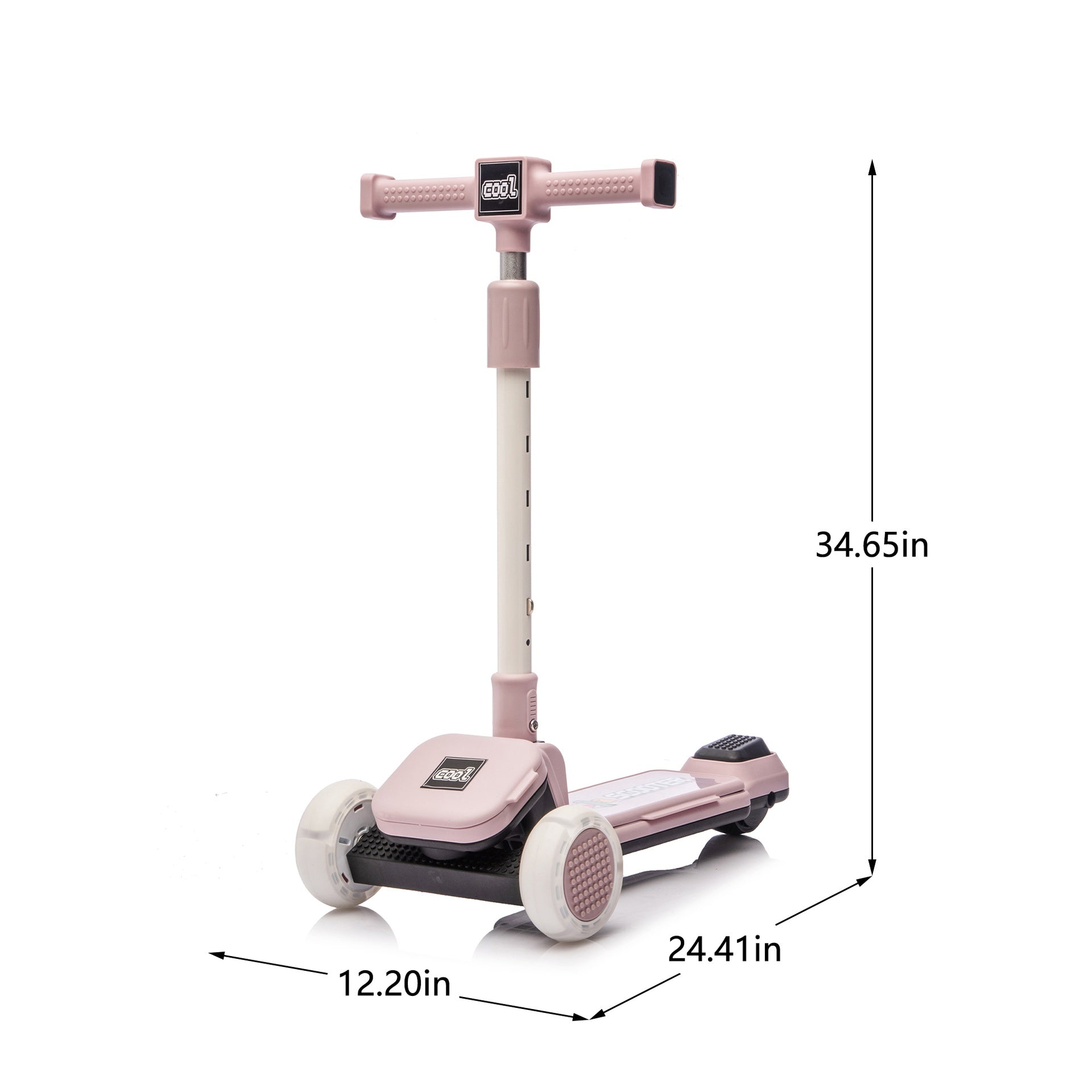 Kids Ride On 3-Wheel Scooter W/Buildable blocks, PU flashing wheels and Folding Kick Scooter,Thickened custom aluminum tube,5-position height-adjustable handlebar&one-touch footbrake for Kids Aged 3-9