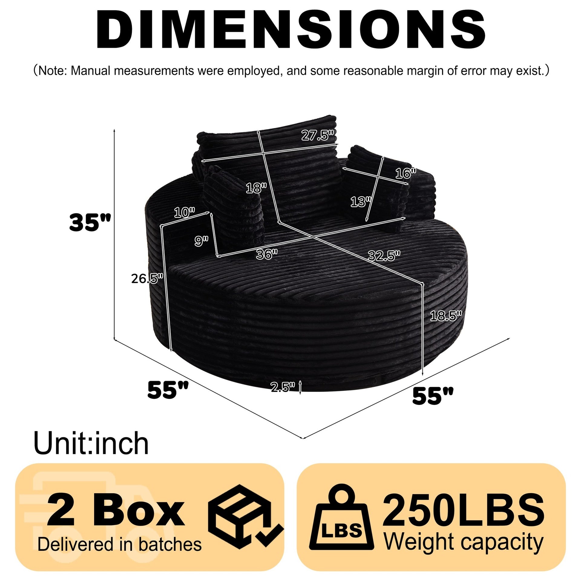 55''L Corduroy Foam Single Swivel Chair, Fluffy Modern Sleeper, 360 Degree Swivel Chair for Living Room, Bedroom, Lounge and Projection Room