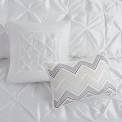 7 Piece Tufted Comforter Set White King