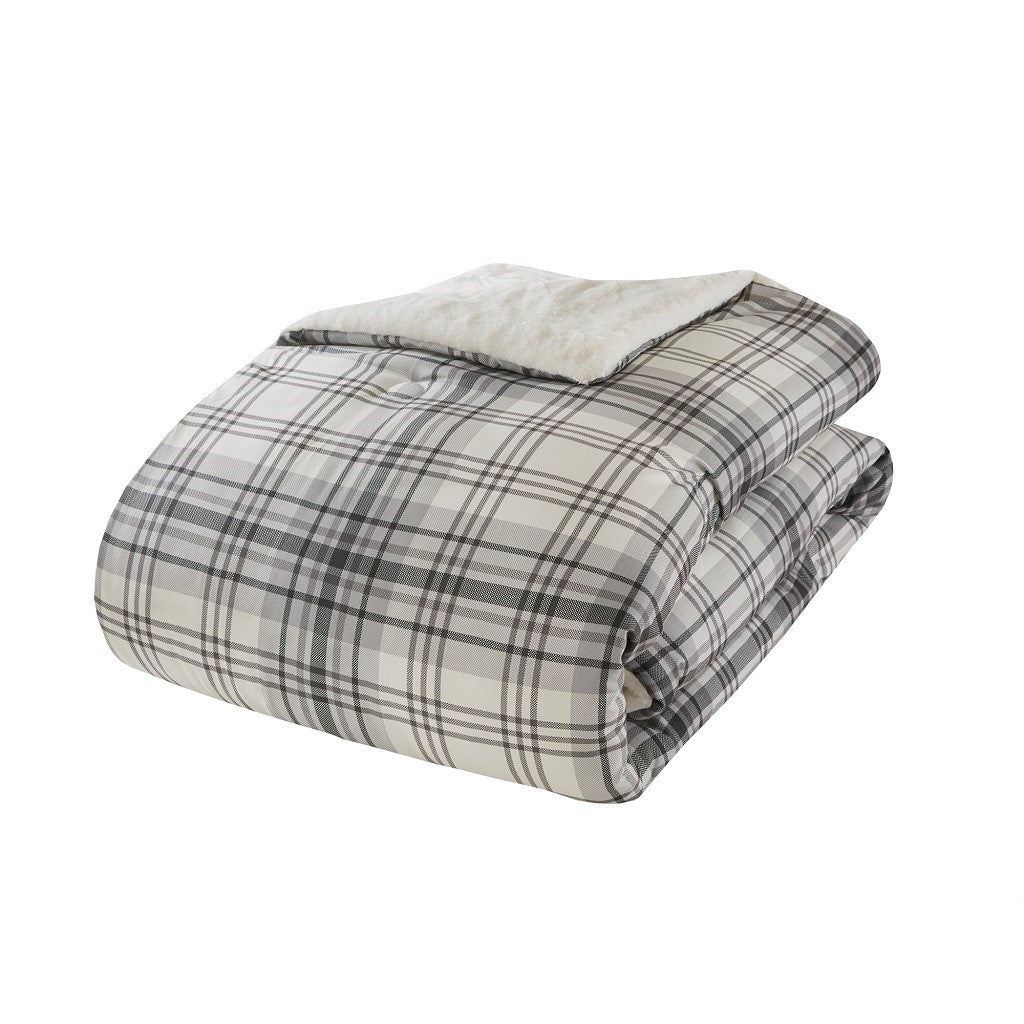 King/Cal King Faux Wool to Faux Fur Down Alternative Comforter Set